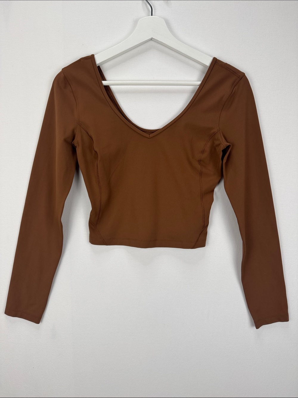 Lululemon Long Sleeve Scoop Back Crop Top Brown Size 4 or 6